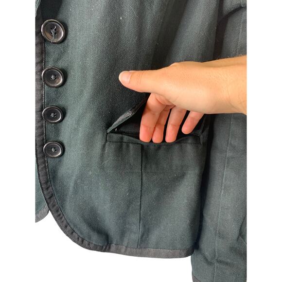 Merona Size M Black Blazer with Satin Trim and Dark Green Undertones - Picture 5 of 9